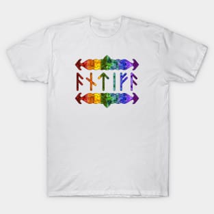 Antifa Runes - Rainbow T-Shirt